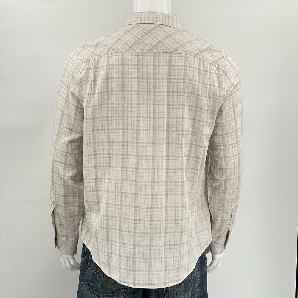 Rails Owens Button Down Cream Heather Grey Shirt - image 2